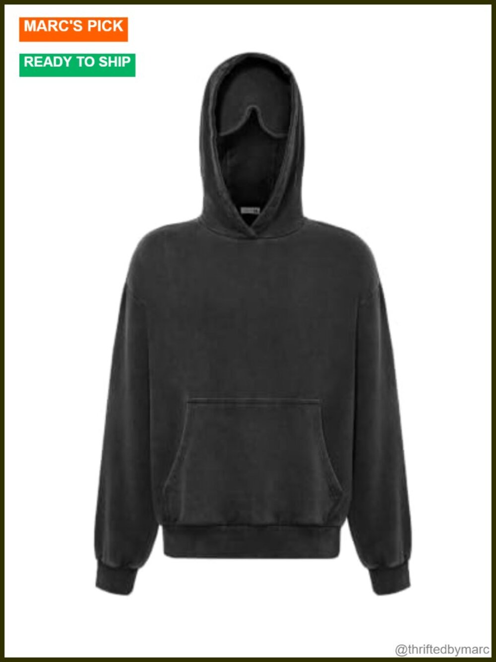 Acid Wash Travel Hoodie with Eye Mask 100% Cotton Oversized